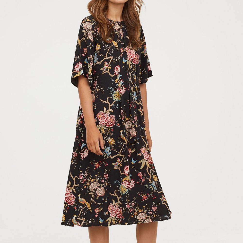 GP & J BAKER x H&M Black/floral Patterned Dress